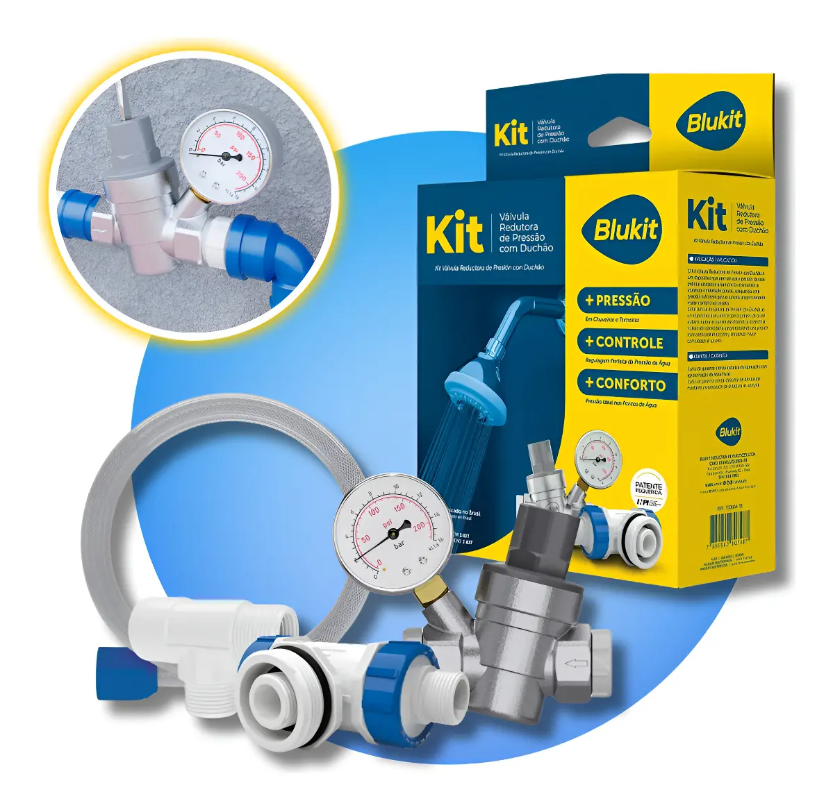 KIT VÁLVULA REDUTORA DE PRESSÃO COM DUCHÃO - 1