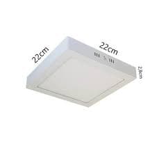 PLAFON LED SOBREPOR 18W QUADRADO 22X22CM BIVOLT - 2